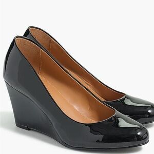 J‎ Crew Womens Patent Leather Wedge Pumps Sz 8 Sylvia Classic Office Minimalist